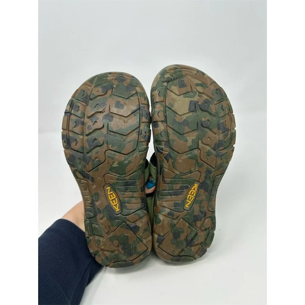KEEN Newport H2 Kids Sport Sandals Green Camo Waterproof Toe Bumper Size 5